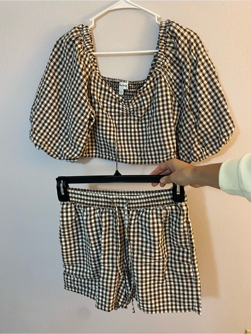 The Drop Brown & White Gingham Set - Picture 2 of 6